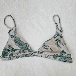 Leaf Print Triangle Bikini Top